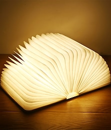billige -led bok nattlys bærbar 3 farger kreativ tre 5v usb oppladbar magnetisk sammenleggbar bordlampe hjemmedekorasjon
