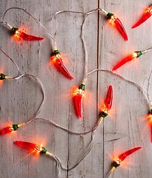 billige -rød pepper formet lyssnor 3m 20leds batteridrevet eventyrlys julehage hjem balkong ferie fest dekorasjon