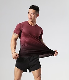 billige -2022 ny fitness t-skjorte svetteabsorberende pustende elastisk sport hurtigtørkende klær fitness fritid sport kortermet 1 stk.