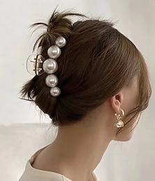 cheap -1pc Women's Hair Claws Hair Clip For Street Gift Holiday Head Handmade Plastic White Black