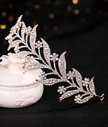 baratos -Crown Tiaras Bandanas Peça para Cabeça Strass Liga Casamento Festa / Noite Retro Doce Com Cristal / Strass Combinação Capacete Chapéu