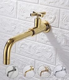 abordables -Robinet de lavabo de salle de bain, montage mural rotatif, robinets de bain monotrou de style industriel avec eau froide uniquement