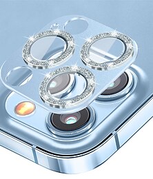 voordelige -[2 Pack] Cameralensbeschermer Voor Apple iPhone 16 iPhone 15 Pro Max Plus iPhone 14 Pro Max iPhone 13 Pro Max Gehard Glas 9H-hardheid Diamant Glitterglans Krasbestendig