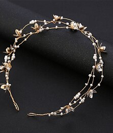 cheap -Headbands Headdress Headpiece Alloy Wedding Special Occasion Wedding Bridal With Imitation Pearl Headpiece Headwear