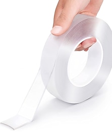 abordables -cinta de doble cara resistente, cinta de montaje extraíble multipropósito agarre adhesivo, tiras de cinta de pared adhesivas fuertes reutilizables cinta transparente cartel cinta de alfombra para