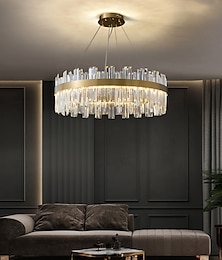 cheap -60 cm Dimmable Crystal Pendant Light LED Chandelier Stainless Steel Nordic Style Dining Room Living Room 110-120V 220-240V