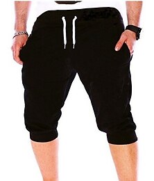 voordelige -zomer mannen gym workout shorts trekkoord elastische bodem broek casual joggingbroek capri joggers losse pasvorm (grijs, xxxl)