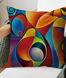 abordables -abstrait impression housse de coussin doux décoratif carré jeter taie d'oreiller taie d'oreiller taie d'oreiller pour chambre salon qualité supérieure lavable en machine en plein air coussin pour