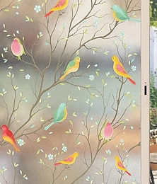 cheap -Window Covering Film Cartoon Twig Bird Frosted Static Privacy Decoration Self Adhesive for UV Blocking Heat Control Glass Window Stickers 100X45CM