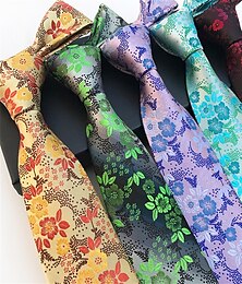 economico -Per uomo Cravatte Da ufficio Matrimonio Signore Jacquard La moda Stampa Floreale Formale Attività commerciale