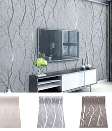 levne -cool tapety texturovaná tapeta fototapeta moderní 3d tapeta silná netkaná imitace jelení kůže hluboká reliéfní křivka vzor tapeta samolepka film moderní strom netkaná domácí dekorace 53*1000cm