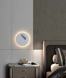 billiga -8W modern inomhusvägglampa led vägglampa lässpotlight med switch 350 swivel 2 i 1 5w väggspotlight led vägglampa för sovrum sängbord vardagsrum arbetsrum