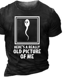 cheap -Halloween Mens Graphic Shirt Sperm 3D For Birthday | Brown Summer Cotton Tee Funny Shirts Distressed Cartoon Letter Prints Crew Neck Black Blue T-Shirt Old Picture Of