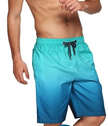 baratos -Homens Calção Justo de Natação Shorts de Natação Secagem Rápida Leve Bermuda de Surf Roupa de banho Com Cordão Com bolsos Natação Surfe Praia Esportes Aquáticos Gradiente Verão