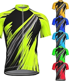 abordables -Homme Maillot Velo Cyclisme Manche Courte Cyclisme Maillot Top avec 3 poches arrière VTT Vélo tout terrain Vélo Route Respirable Séchage rapide Evacuation de l'humidité Bandes Réfléchissantes Vert