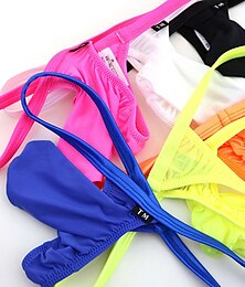 economico -perizoma e perizoma da uomo tinta unita mutandine elastiche 1 pezzo intimo traslucido t-pants rosa cipria m/club