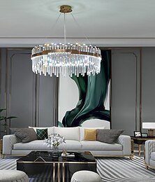 abordables -60 cm design unique lustre led pendentif lumière cristal alliage d'aluminium style nordique salon salle à manger 220-240v