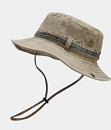 economico -Per uomo Unisex Cappelli da pescatore Cappello da sole Cappello da pescatore Cappello Boonie Cappello da escursione Nero Verde scuro Cotone Ciclismo / bici Asciugatura rapida