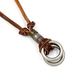 abordables -1 pièce Collier pendentif Collier For Homme Femmes Rue Cadeau Plage faux cuir Alliage Rétro Remise de diplôme Tissage