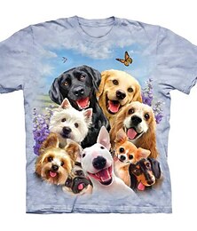 voordelige -Voor meisjes 3D dier Hond T-shirt Korte mouw 3D-afdrukken Zomer Lente Actief Modieus leuke Style Polyester Kinderen 3-12 jaar Buiten Dagelijks Normale pasvorm