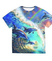 ieftine -Băieți 3D Animal Tricou Manșon scurt Tipărire 3D Vară Primăvară Activ Sport Modă Copii 3-12 ani În aer liber Zilnic Fit regulat