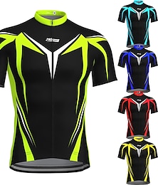 abordables -Homme Maillot Velo Cyclisme Manche Courte Cyclisme Maillot Top avec 3 poches arrière VTT Vélo tout terrain Vélo Route Respirable Séchage rapide Evacuation de l'humidité Bandes Réfléchissantes Noir
