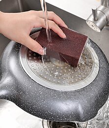 abordables -magique éponge gomme carborundum enlever la rouille brosse de nettoyage détartrage propre frotter pour table de cuisson pot cuisine éponge salle de bains
