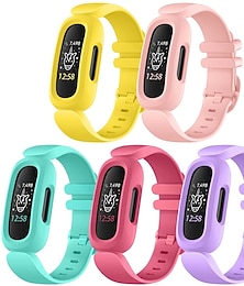 cheap -5 PCS Bands Compatible with Fitbit Ace 3 for Kids Soft TPE Adjustable Waterproof Sports Bracelet Strap for Fitbit Ace 3 Girls Boys