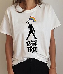 abordables -Défilé de la fierté Fierté LGBT Fierté gai Drapeau arc-en-ciel Manches Ajustées Anime Dessin Animé Animé Harajuku Art graphique Kawaii Pour Couple Homme Femme Adulte Rentrée scolaire Estampage à chaud