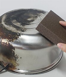 voordelige -4 st sterke decontaminatie nieuwe diamant zand keuken borstel spons ontkalkingsborstel hot koop magic pan pot borstel keuken schoon gereedschap