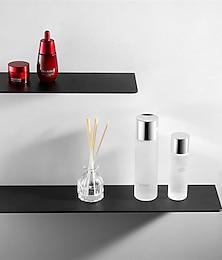 voordelige -badkamerplank zelfklevend badopbergrek 30-50cm modern space aluminium roestvrij badkamerorganizer wandplank (zwart/wit)