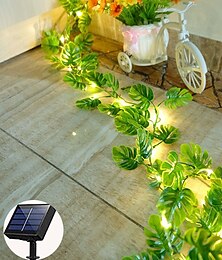 abordables -Guirlande lumineuse solaire d'extérieur en rotin avec roses et feuilles, 2 m, 20 LED, étanche IP65, pour la Saint-Patrick, la Saint-Valentin, un mariage, un jardin, un balcon, une maison, décoration extérieure