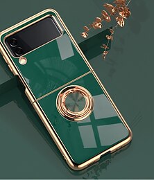 economico -telefono Custodia Per Samsung Galaxy Capovolgi Z 6 Z Flip 5 Z Flip 4 Z Flip 3 Per retro Placcato Supporto ad anello A calamita Tinta unita TPU