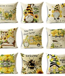 voordelige -zomer bee dubbele zij kussenhoes 1pc zachte decoratieve vierkante sierkussen cover kussen case kussensloop voor slaapkamer woonkamer superieure kwaliteit machine wasbaar indoor kussen voor slaapbank
