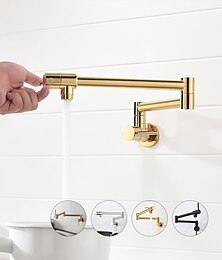 abordables -Grifo de cocina: dos manijas, un orificio, centro de llenado de ollas electrochapado, grifos de cocina contemporáneos