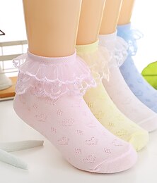 Χαμηλού Κόστους -Παιδιά Κοριτσίστικα Κάλτσες Λευκό Θαλασσί Ανθισμένο Ροζ Μονόχρωμο Δίχτυ Άνοιξη Καλοκαίρι χαριτωμένο στυλ Καθημερινά Ρούχα 1-12 χρόνια