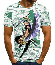 economico -One Piece Roronoa Zoro Maglietta Anime Cartone animato Manga 3D 3D Harajuku Grafica Per Da coppia Per uomo Per donna Per adulto Ritorno a scuola Stampa 3D