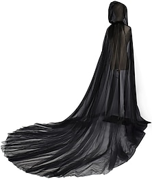 abordables -Rétro Vintage Punk & Gothique Médiéval Cap Cape Bal Masqué Sorcière Médecin de la peste Ranger Couleur Unie Femmes Celtique Fantaisie Nuit de Walpurgis Mascarade Soirée Adulte Manteau Cape