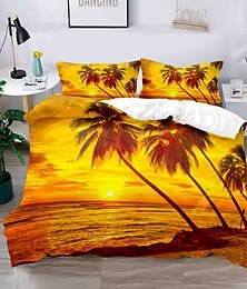 economico -biancheria da letto 3d estate spiaggia oceano vita marina stampa stampa copripiumino set di biancheria da letto copripiumino con 1 copripiumino o copriletto con stampa stampata ， 2 federe per
