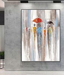 abordables -Peinture à l'huile Hang-peint Peint à la main Verticale Abstrait Personnage contemporain Moderne Toile roulée (sans cadre)