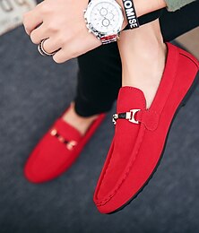 cheap -Men's Loafers & Slip-Ons Suede Shoes Casual Shoes Driving Loafers Business Classic Daily Office & Career Suede Red Blue Black Spring Summer