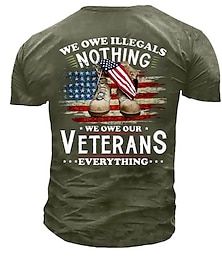 cheap -Camouflage Mens 3D Shirt For Veterans Day | Purple Autumn Cotton | Men'S Unisex Tee Slogan Shirts Retro Graphic Prints Shoe National Crew Neck Yellow Army Green Navy Blue