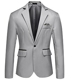 economico -Per uomo Giacca Blazer Matrimonio Affari Traspirante Tasca Primavera Autunno Stampa Elegante Affari Scollo a V Regolare Vestibilità regolare Nero Bianco Rosa Rosso Blu marino Giacca