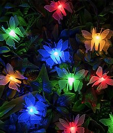 זול -פרפר led מחרוזת אורות 1.5/3m חיצוני חתונה אורות פיות קישוט סוללה מופעל אורות חג המולד מסיבת חג קישוט מרפסת גן