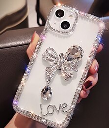 cheap -Phone Case For iPhone 15 Pro Max Plus iPhone 14 Pro Max Plus 13 12 11 Mini X XR XS 8 7 Back Cover for Women Girl Bling Glitter Shiny Shockproof Butterfly Acrylic Rhinestone