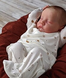 voordelige -19 inch reborn baby dollfull body pasgeboren baby pop reborn levi zachte siliconen flexibele 3d huidskleur met zichtbare aderen hand verf pop