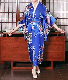 abordables -Mujer Yukata Túnica Kimono japonés tradicional Mascarada Adultos Abrigo de kimono Fiesta