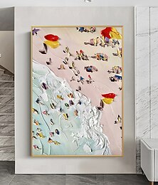billiga -mintura handgjorda strandlandskap oljemålning på duk väggkonstdekoration modern abstrakt bild för heminredning rullad ramlös osträckt målning