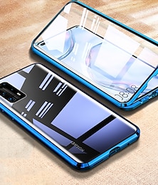 voordelige -dubbelzijdig glas magnetische case voor huawei p50 pro p40 p30 lite pro nova 8 pro clear 360 bescherming mobiele telefoon case metalen magneet adsorptie beschermhoes voor huawei mate 40 30 20 pro