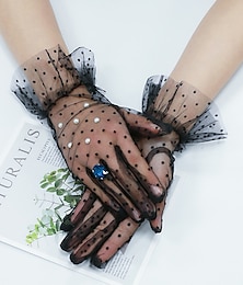 preiswerte -Netz Handgelenk-Länge Handschuh Vintage-Stil / Elegant Mit Kunstperlen Hochzeit / Party-Handschuh